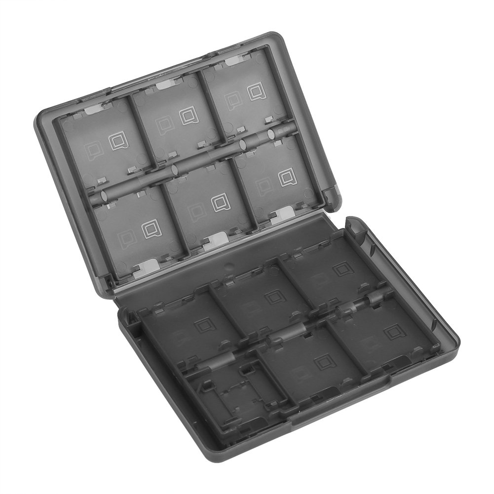 Walfront 28-in-1 PP Material Game Card Holder Case - Compact 12.7x9x2.3cm Storage Organizer for Nintendo 3DS, DS Lite, DSi XL Cartridges (Black) - Perfect for Travel, Home Organization & Gaming Enthusiasts