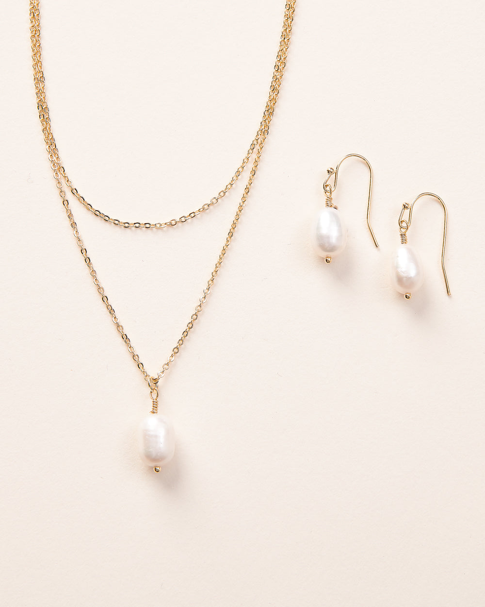 Layered Pearl Drop Bridesmaid Jewelry Set - Elegant Necklace & Earrings for Weddings, Parties & Special Occasions