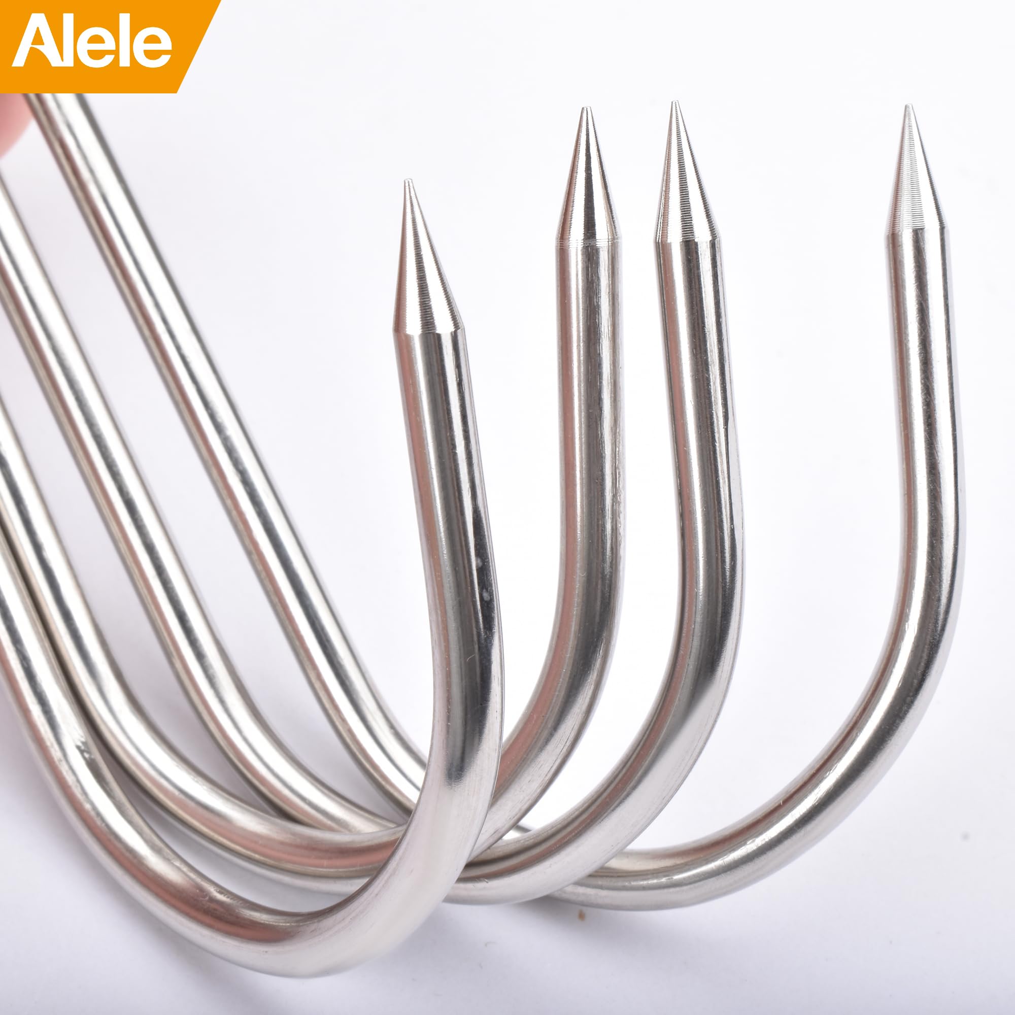 20 Pack Stainless Steel Meat Hooks - 6 Inch Butcher Hooks for Poultry Processing, Smoking, Drying, BBQ & Sausage Making - Heavy Duty 4mm Hanging Hooks for Commercial Kitchens & Home Use