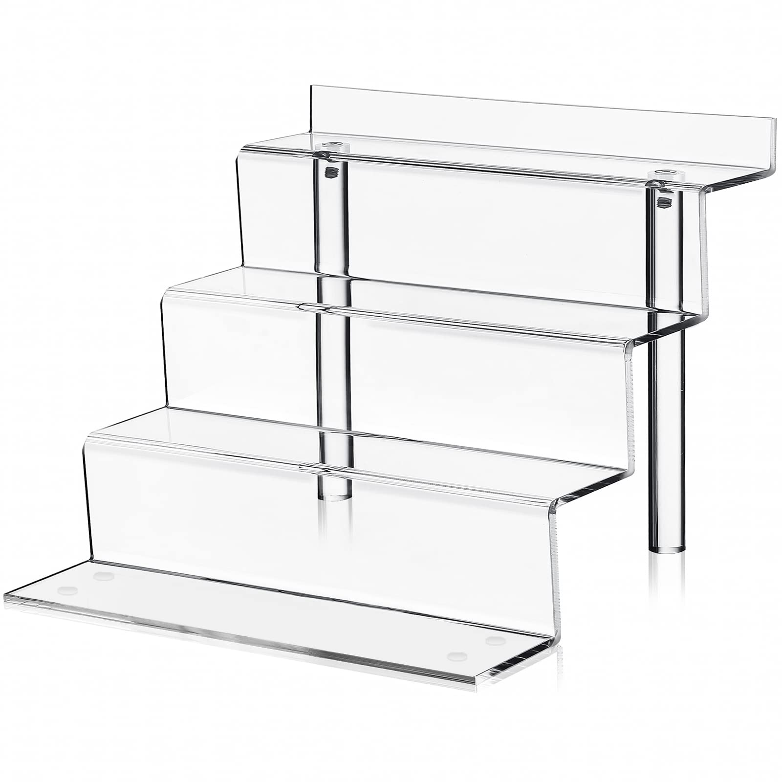 9 Inch Acrylic Shelf - 4 Tier Perfume & Cologne Organizer, Funko POP Display Stand - Clear Acrylic Shelving for Bathroom, Bedroom & Office Decor - Space Saving Storage Solution for Makeup, Jewelry & Collectibles