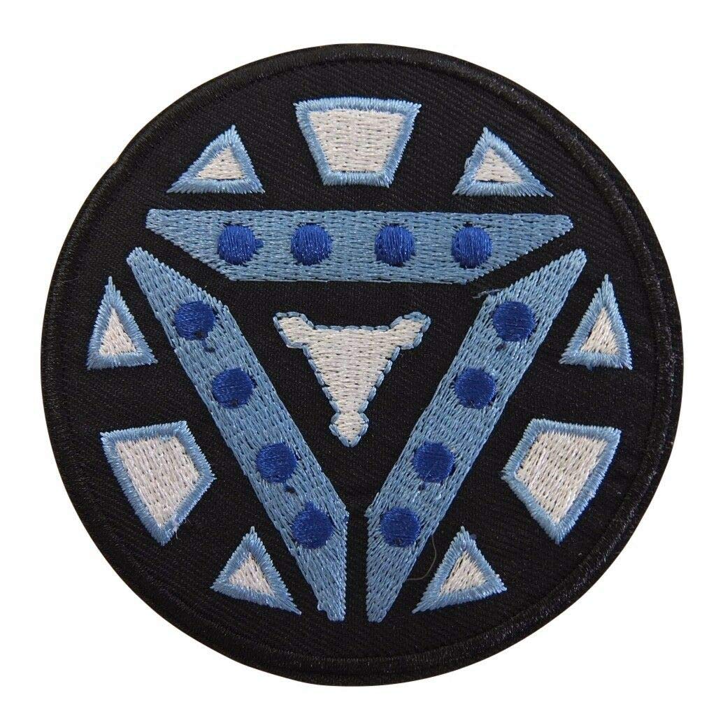 Iron Man Tony Stark Arc Reactor Embroidered Patch for Cosplay, Costume, Jacket & Backpack Decoration - Marvel Superhero Fan Accessory