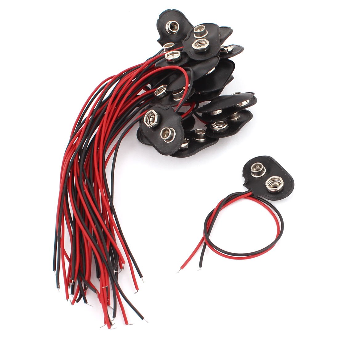 20pcs Faux Leather 9V Battery Clip Connectors - Secure Battery Holder Buckle for Guitar Pedals, Smoke Detectors & Electronic Devices