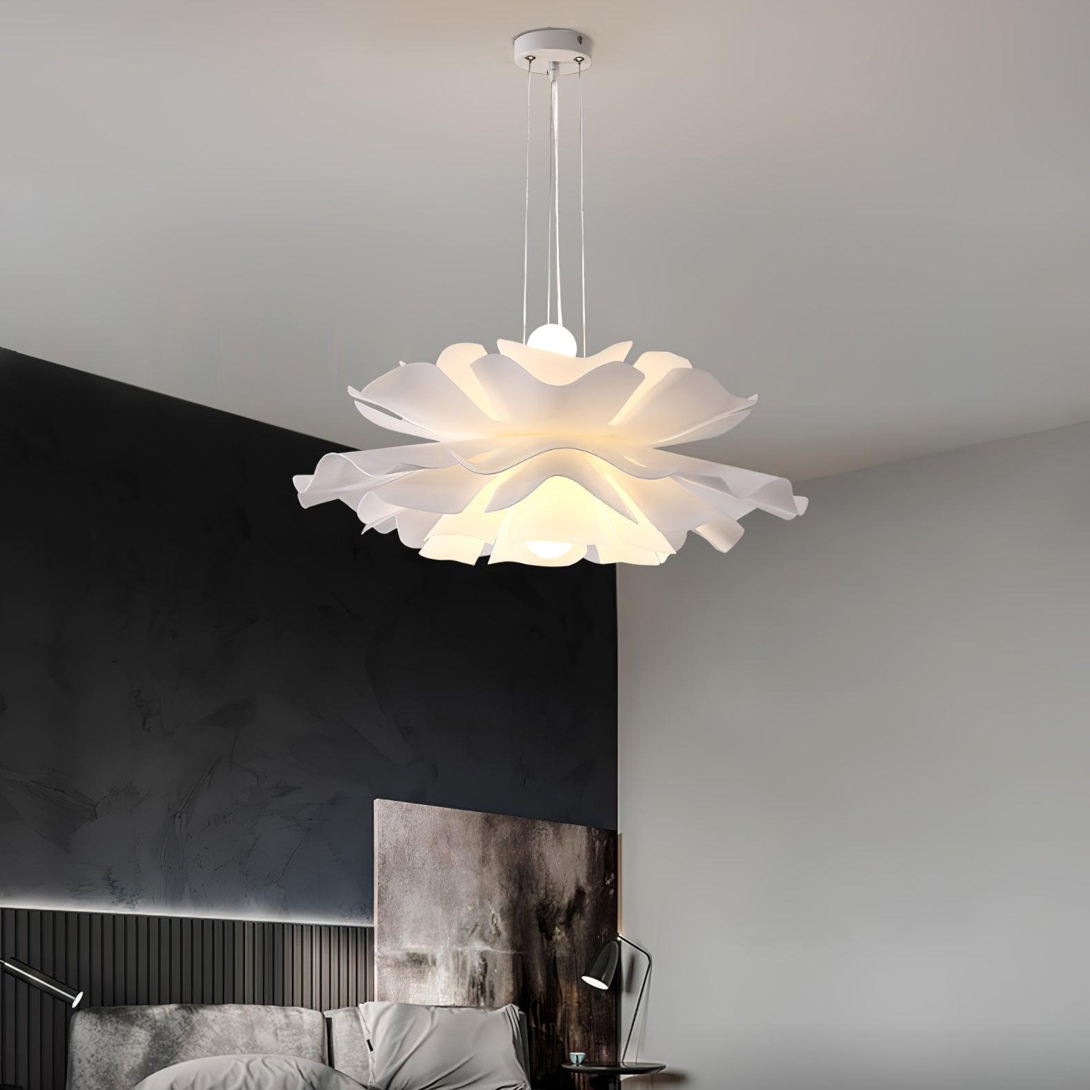 Elegant Lotus Flower Pendant Light - Modern Boho Ceiling Lamp for Bedroom, Living Room & Dining Room Decor - Handcrafted Floral Chandelier for Home & Office Lighting