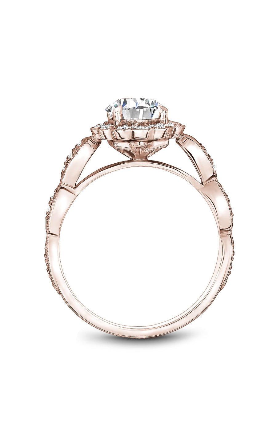 Noam Carver B506 01RA Bridal Engagement Ring - 14K White Gold Diamond Wedding Band for Women, Perfect for Proposals & Anniversaries