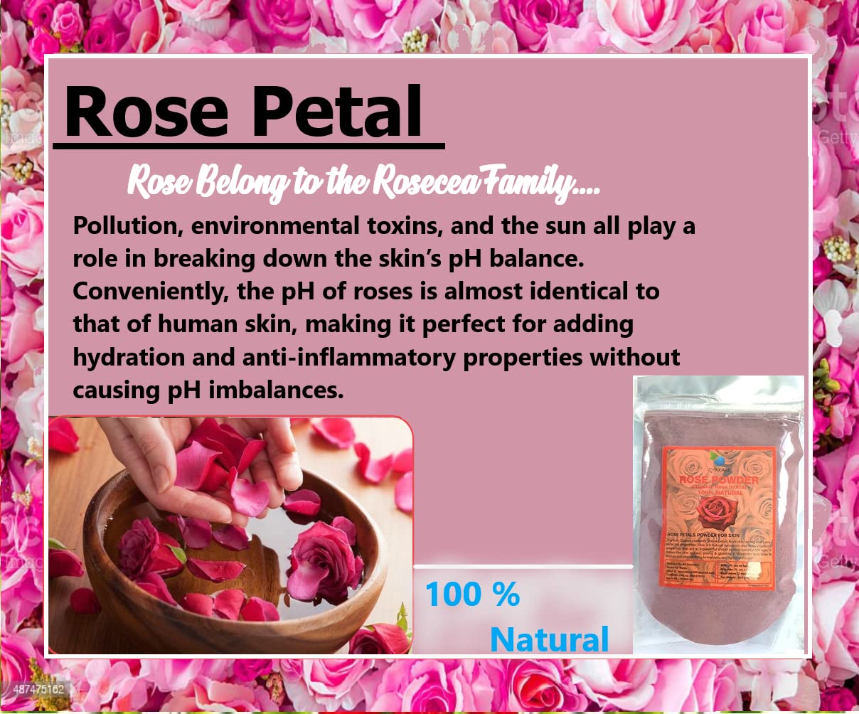 QYKKARE Premium Rose Powder - 2 Pack (100g Each) for Baking, Skincare & DIY Beauty Recipes