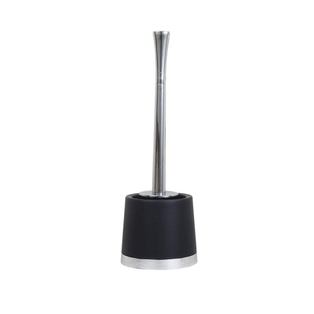 Stainless Steel Toilet Brush with Holder - Durable Plastic Bristles & Ergonomic Handle for Bathroom, Kitchen, Hotel Cleaning - Black (Ideal for Home, Office & Commercial Use)