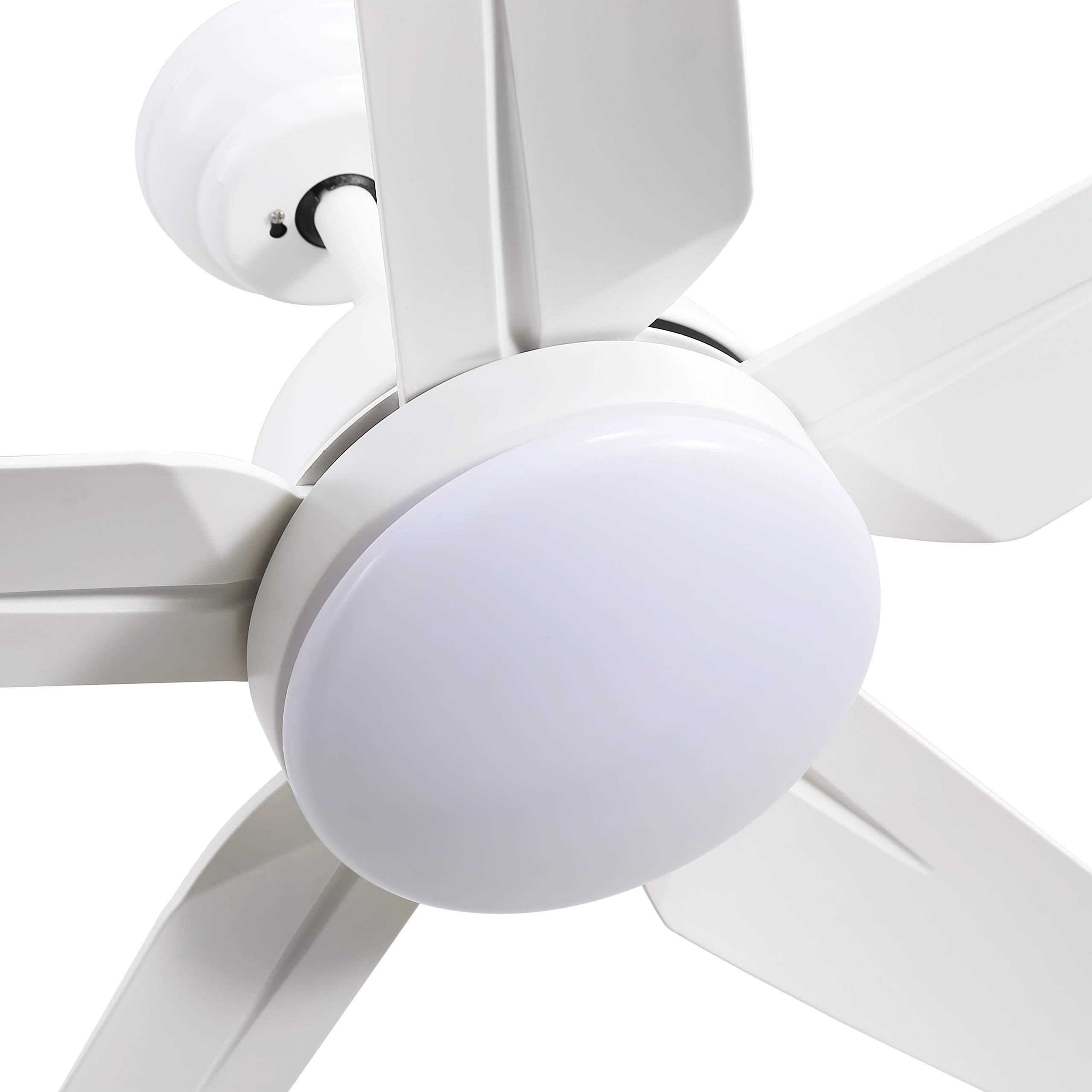 FINXIN 52 Inch LED Ceiling Fan with Light Kit, Remote Control, 3/5 Blades - Quiet Reversible Motor for Bedroom, Living Room, Dining Room (White) | Modern Home Cooling & Lighting Solution for Year-Round Comfort