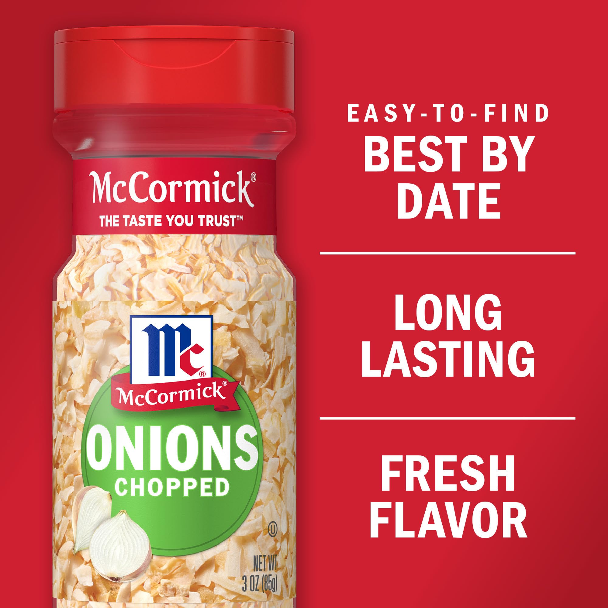 McCormick Chopped Onions 3 oz | Dried Onion Flakes for Cooking | Perfect for Soups, Salads, and Seasoning Dishes
