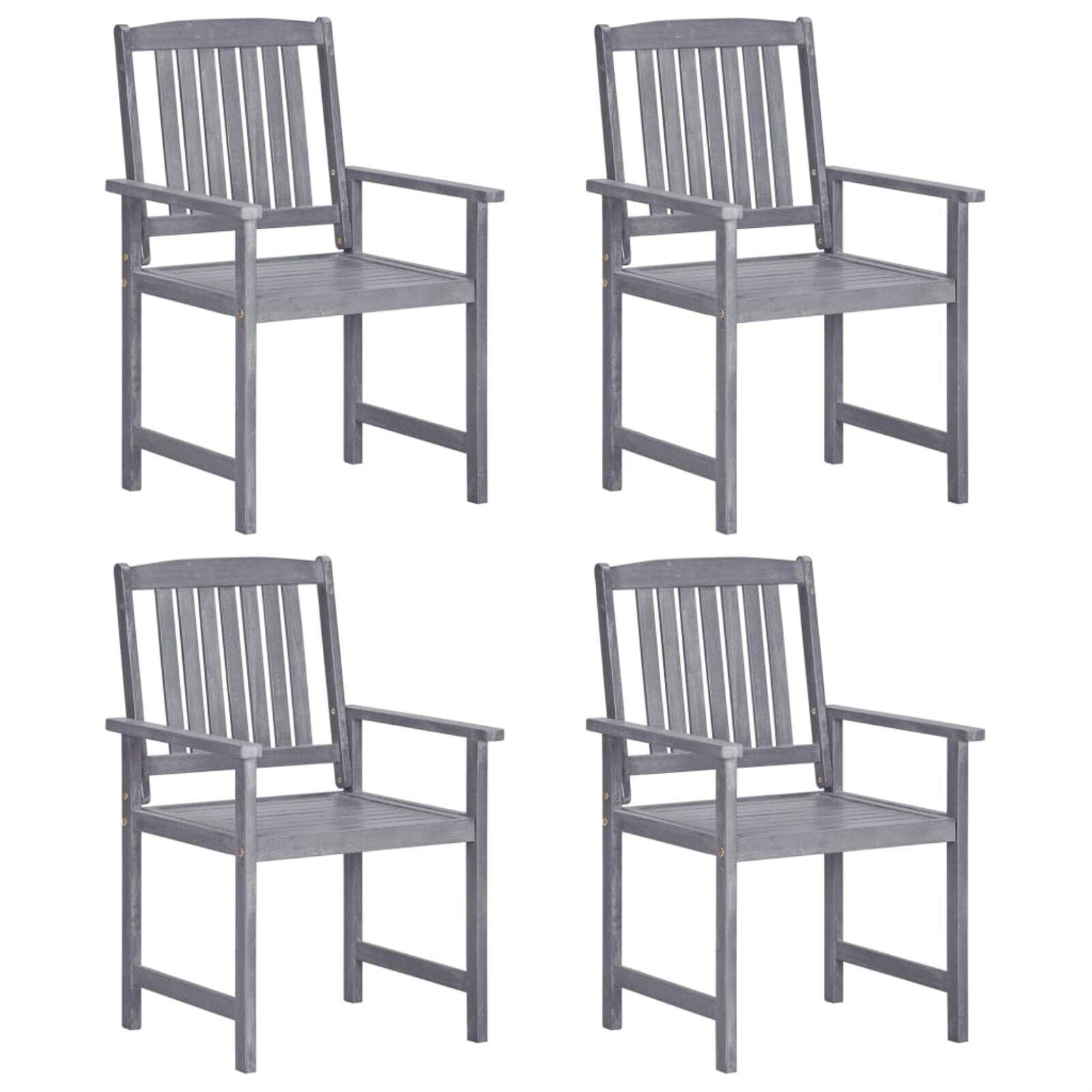 4-Piece Solid Acacia Wood Director's Chairs Set in Gray - Perfect Gift for Men, Women & Dad - Ideal for Outdoor Events, Patio Furniture & Home Theater Seating
