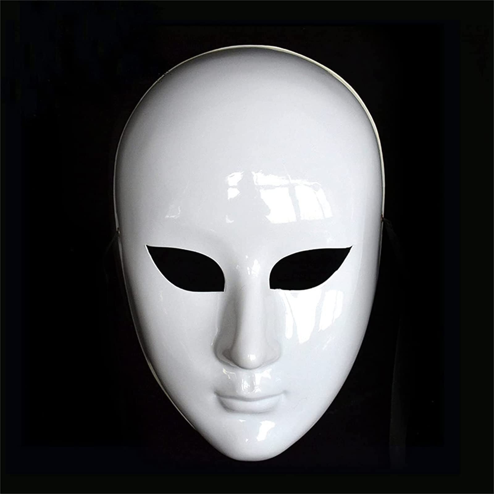 White DIY PVC Blank Mask for Painting & Decorating - Perfect for Masquerade, Cosplay, Halloween & Party Costumes (Female Face) - Great for Art Projects, Theater Performances & Themed Events