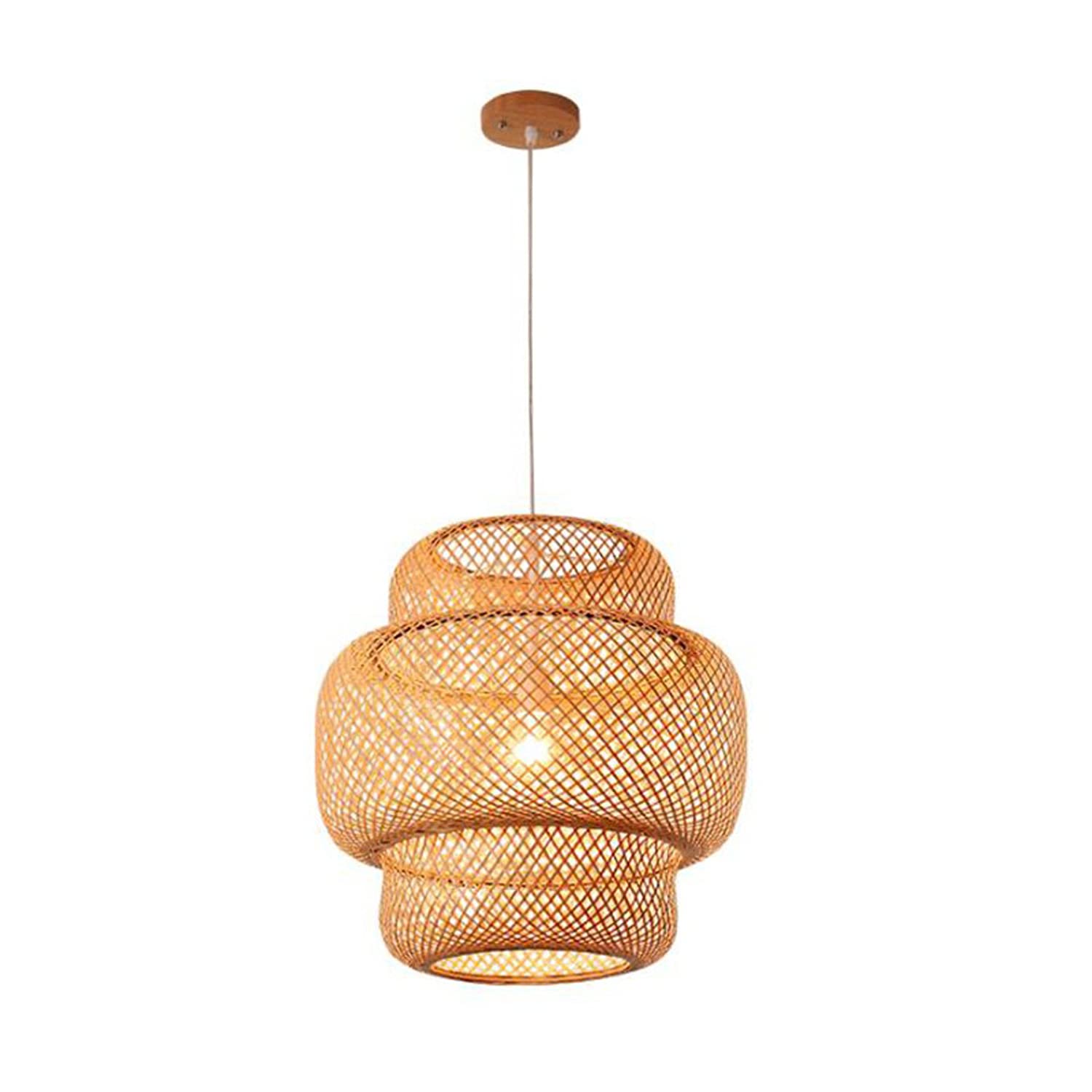 Modern Hand-Woven Bamboo LED Pendant Light - Birdcage Style Chandelier with E27 Socket for Kitchen, Living Room, Bedroom & Restaurant Decor | Eco-Friendly Hanging Lamp for Indoor & Outdoor Use