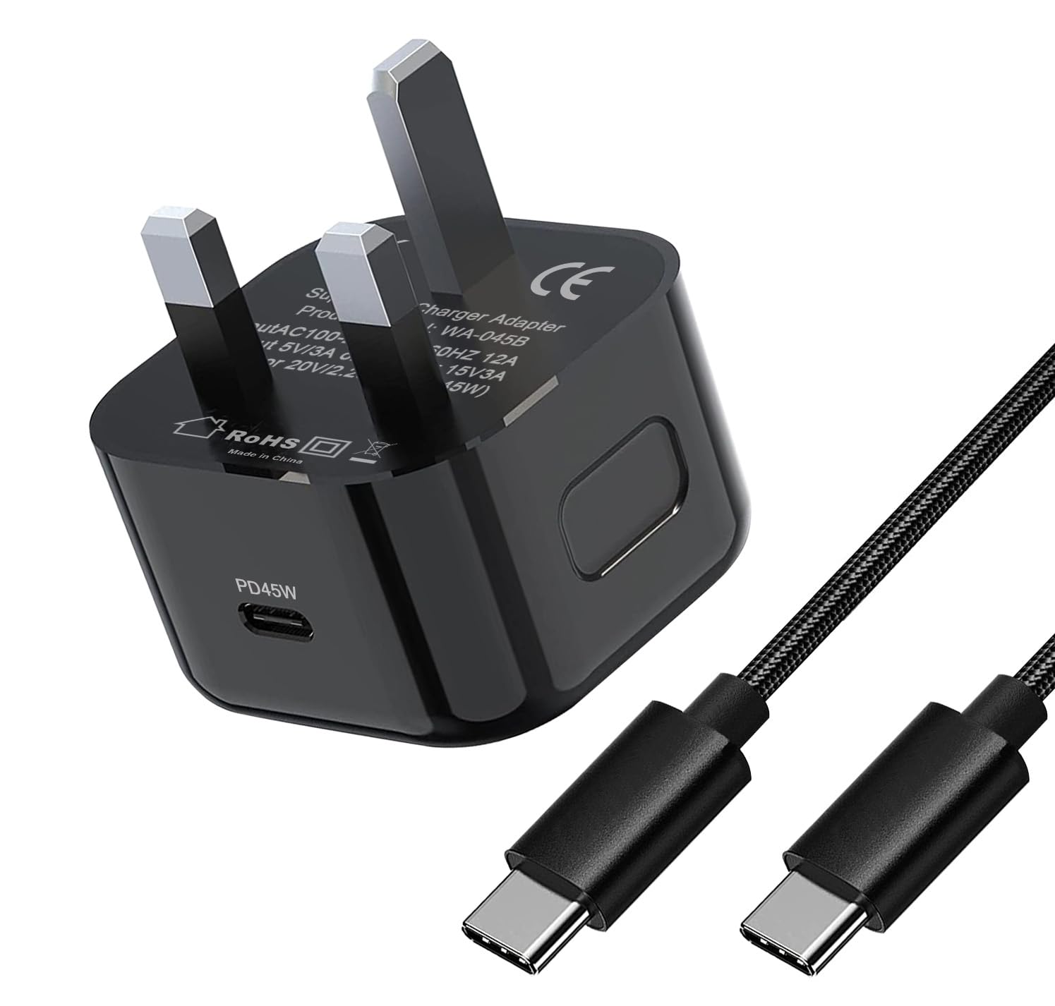 45W Super Fast USB C Charger for Samsung Galaxy S25 Ultra/S24 Ultra/S23 FE/A56 5G/S24 Plus/S22/S21/A55/A36/A34/A15/A25/A53, Tab S7/S8/S9/S10 & iPhone 16/16 Pro Max - Fast Charging Adapter with Cable for Home, Office, and Travel