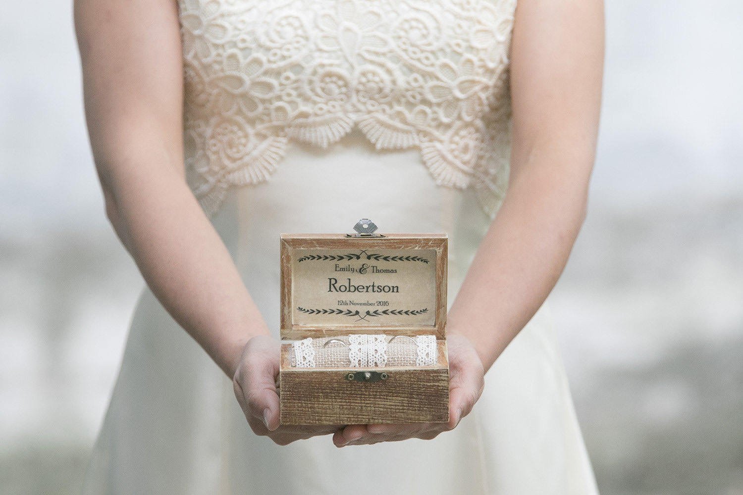Personalized Wedding Ring Bearer Box - Custom Engraved White Heart Ring Holder for Engagement & Ceremonies - Perfect for Bridal Showers, Vows & Proposal Moments