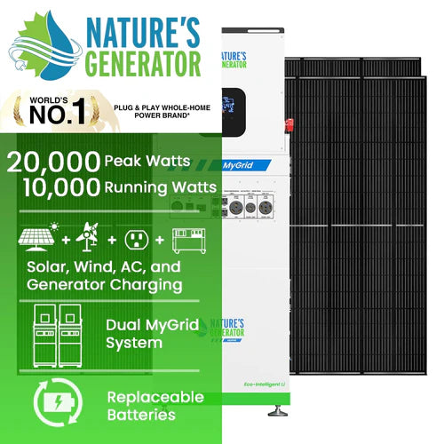 Natures Generator MyGrid 10K Solar Power System with 4 x 410W Rigid Solar Panels | Off-Grid Energy Solution for Home, RV & Emergency Backup