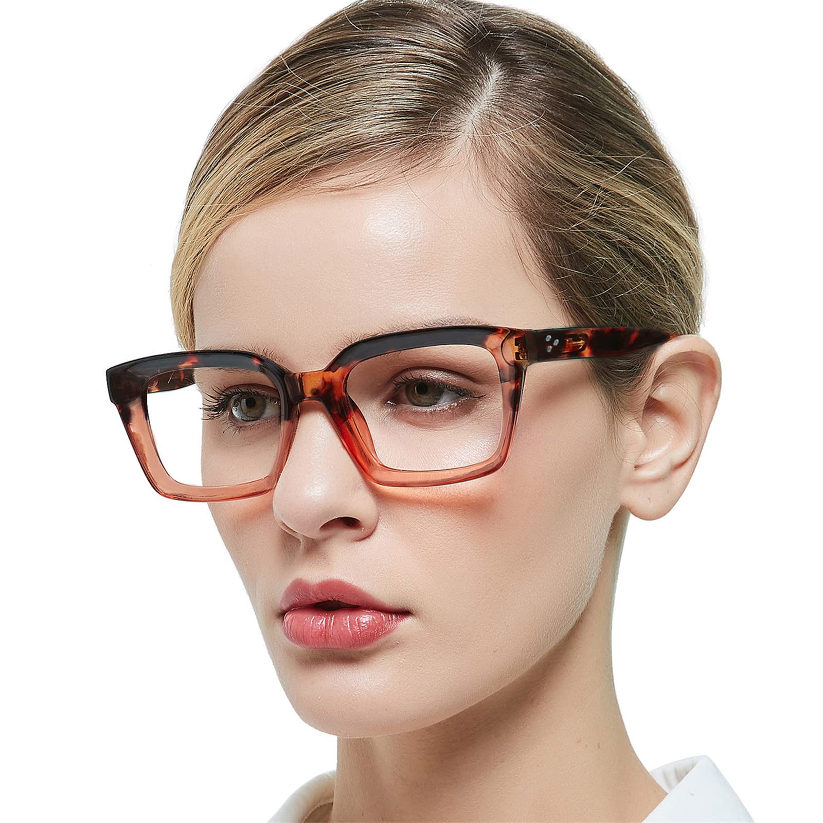 Blue Light Blocking Reading Glasses for Women - MARE AZZURO Computer Readers with Anti-Glare Protection (1.75 Magnification, Brown) - Perfect for Office Work, Screen Time & Night Reading