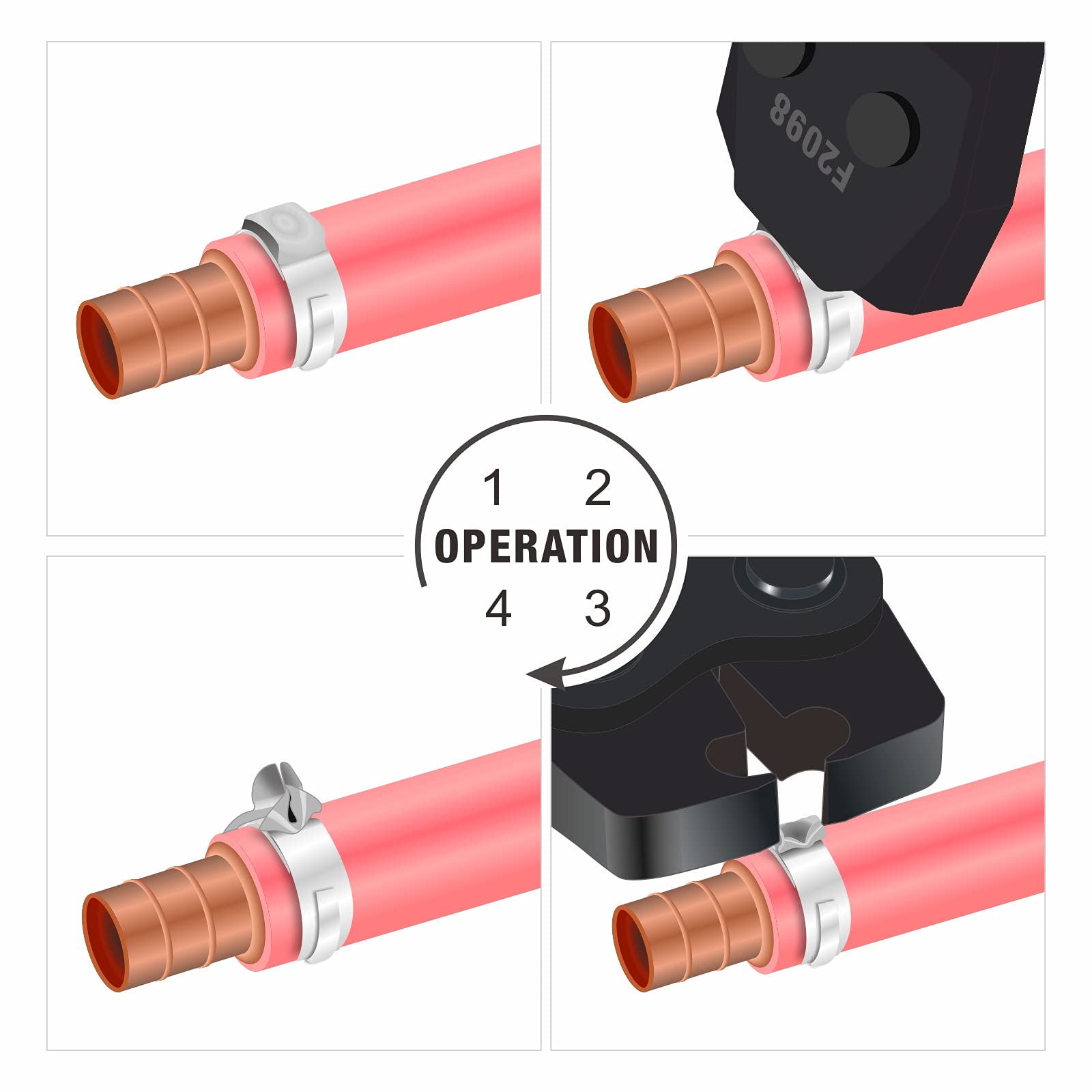 iCrimp PEX Cinch Clamp Tool Kit with Stainless Steel Clamp Remover - Professional Plumbing Tools for PEX Pipe Installation and Repair | DIY Home Improvement, HVAC Systems, Water Supply Lines