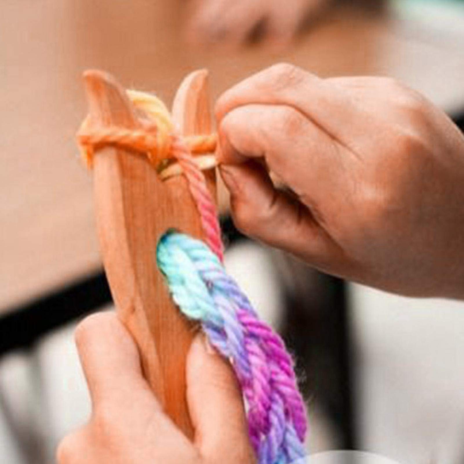 Pssopp Wooden Knitting Fork Kit - DIY Weaving Tools for Bracelets & Necklaces | Handmade Jewelry Making