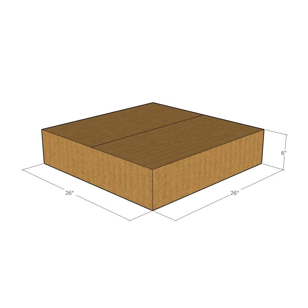 75 - 26x26x6 Inches (LxWxH) - 32 ECT New Corrugated Shipping Boxes - Perfect for Moving, Storage & E-commerce Packaging