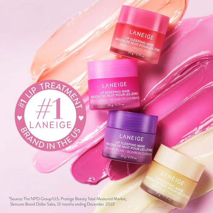 LANEIGE Vitamin C Lip Sleeping Mask - Intensive Hydration Overnight Lip Treatment for Dry & Chapped Lips - Perfect for Nighttime Skincare Routine & Winter Lip Care