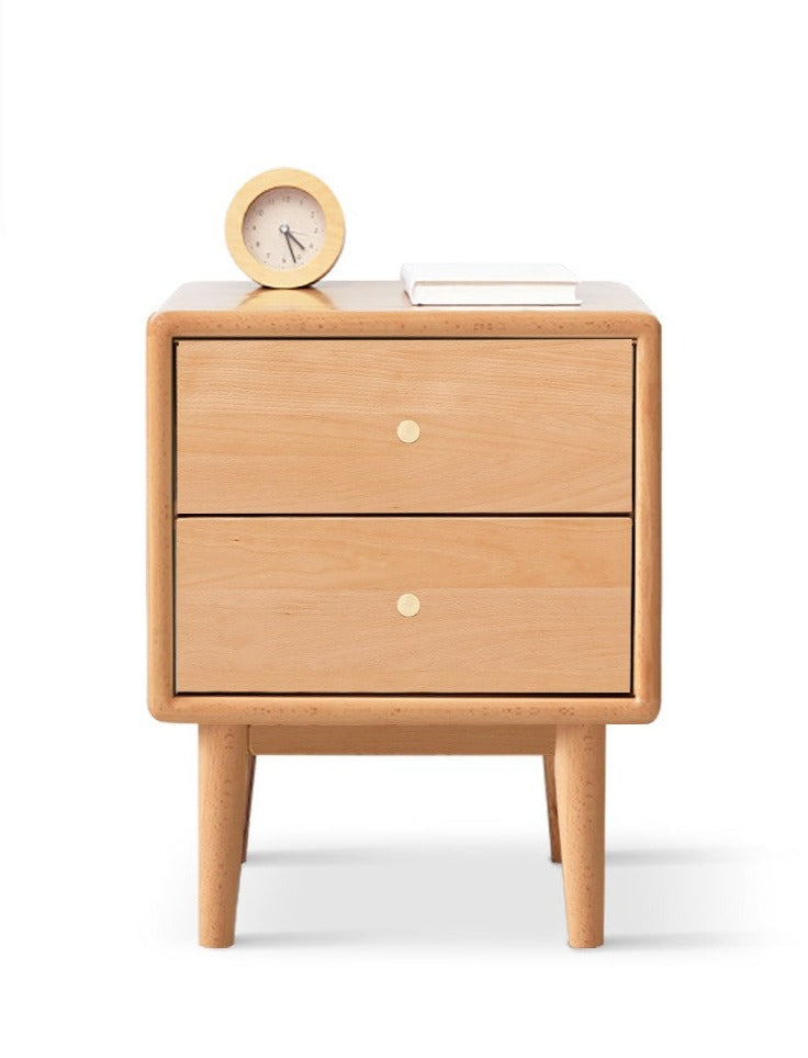 Solid Wood Nightstand - Beech or Oak Bedside Table for Bedroom, Modern & Rustic Home Decor, Durable and Stylish Storage Solution