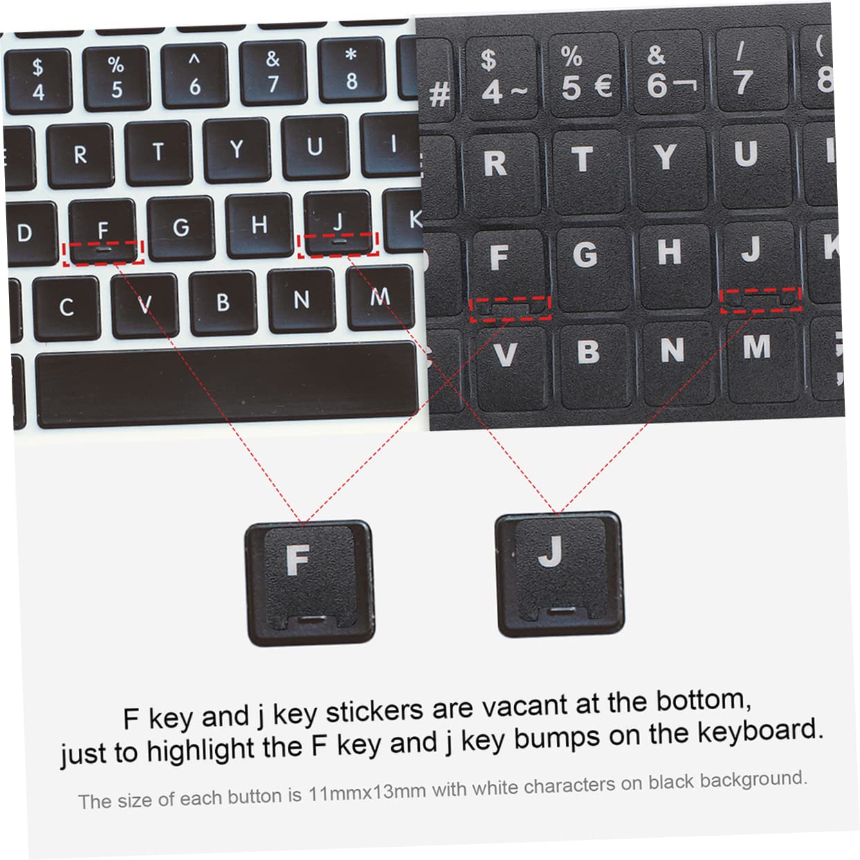 5-Pack Keyboard Stickers - English Alphabet Letter Labels for Laptop & Computer Keyboards - Durable Keyboard Skin Replacement for Typing & Coding (Black/White) - Perfect for Office, School & Gaming Setups