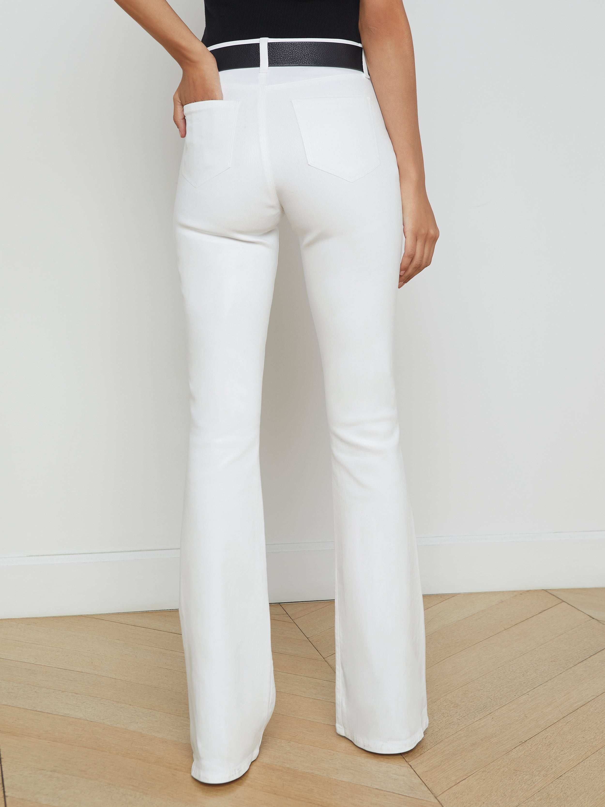 Stylish Marty Coated Flare Jeans for Women - High Waist Stretch Denim Pants with Vintage Wash | Perfect for Casual Outfits, Date Nights & 70s Retro Fashion Looks