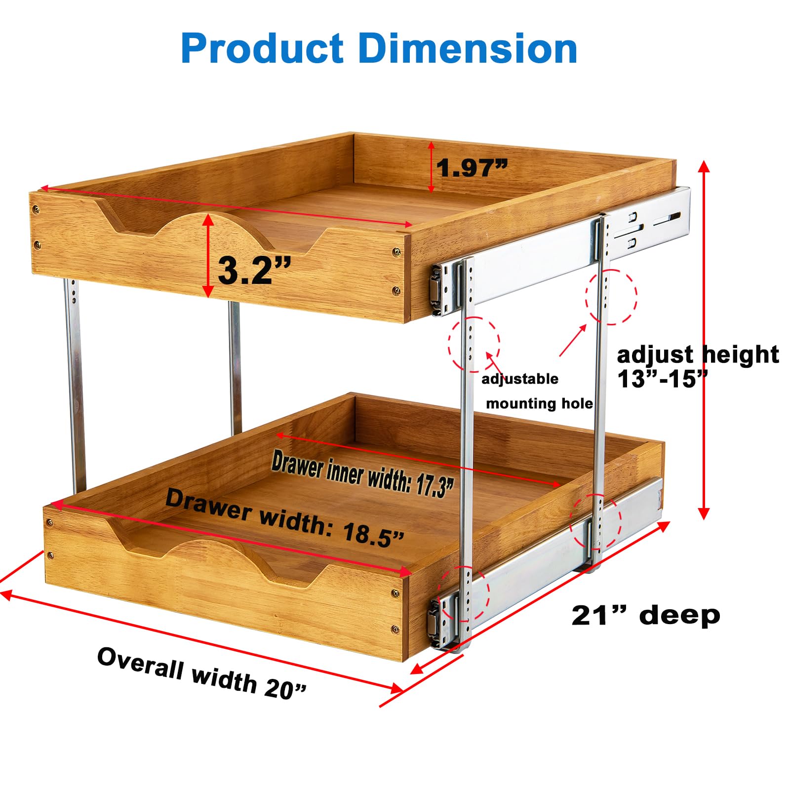 2-Tier Pull Out Cabinet Organizer - 20