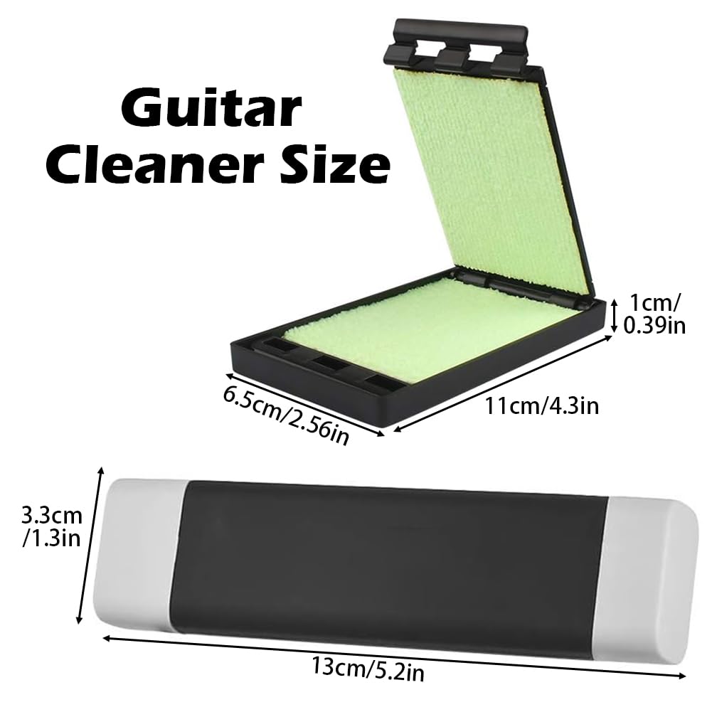 Premium Guitar Cleaner Kit - Dual Head String Derusting Brush & Fretboard Cloth for Guitar, Bass, Mandolin, Ukulele Maintenance - Perfect for Home, Studio & Stage Use