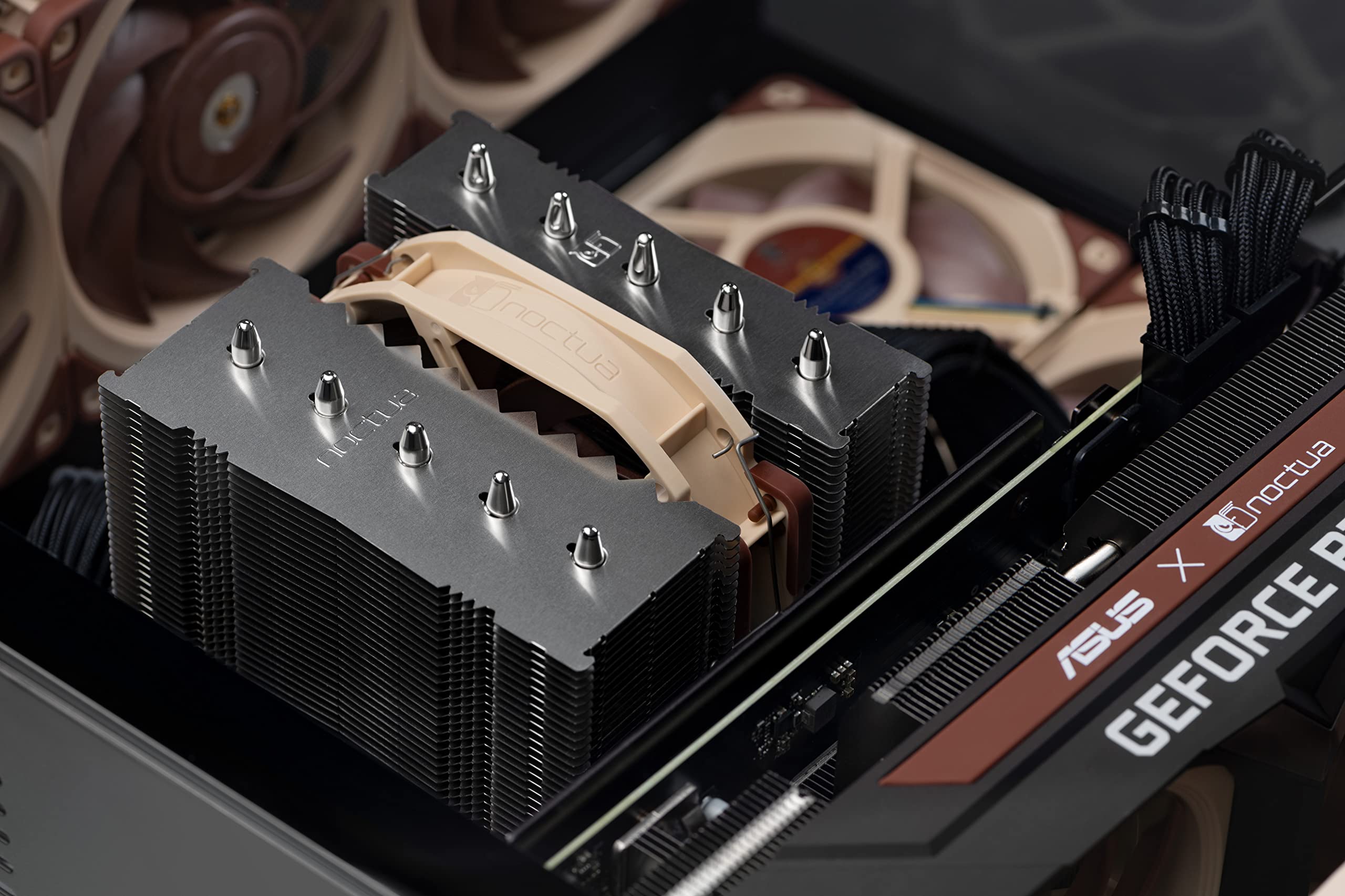Noctua NH-D12L Low-Profile Dual-Tower CPU Cooler with 120mm PWM Fan - Premium Quiet Cooling for Intel/AMD CPUs - Perfect for Compact PC Builds & Small Form Factor Cases