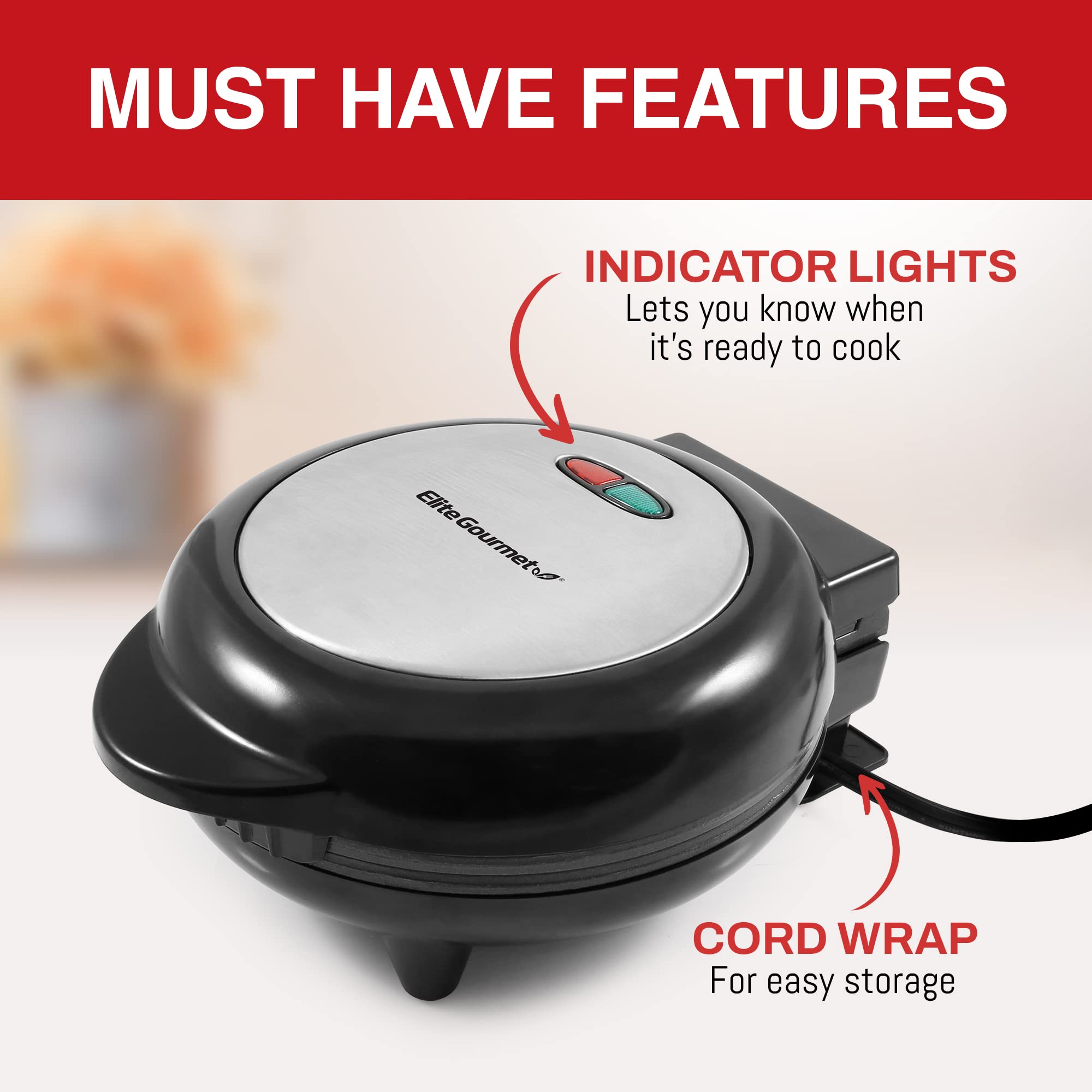 Elite Gourmet EOM205 Non-Stick Omelet Maker - 2 Individual 6.5