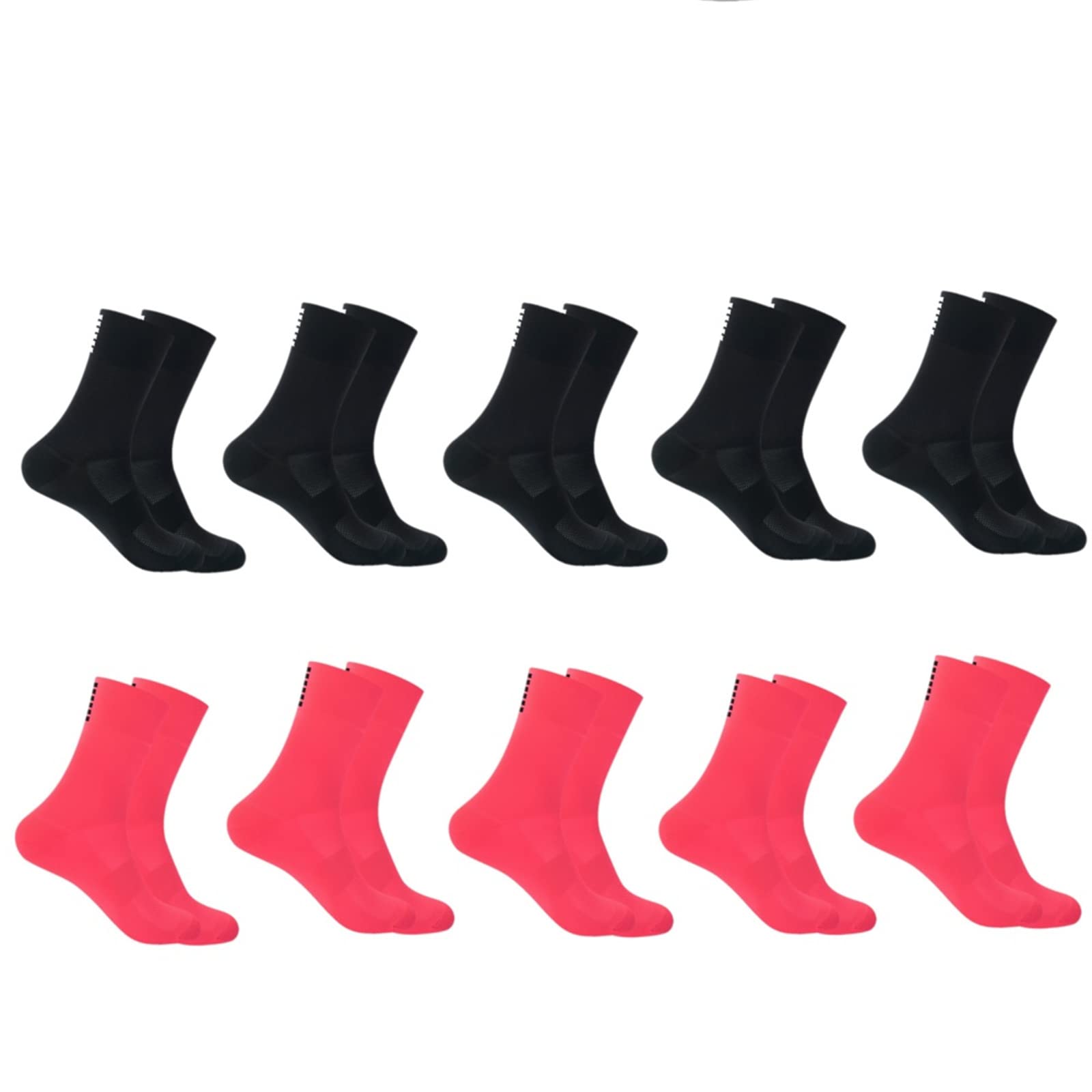 **PRIOKNIKO Men's & Women's Sports Socks - 10-Pack Breathable Cycling & Racing Socks for Road Biking, Running & Workouts - Comfortable Athletic Socks for Active Lifestyles**