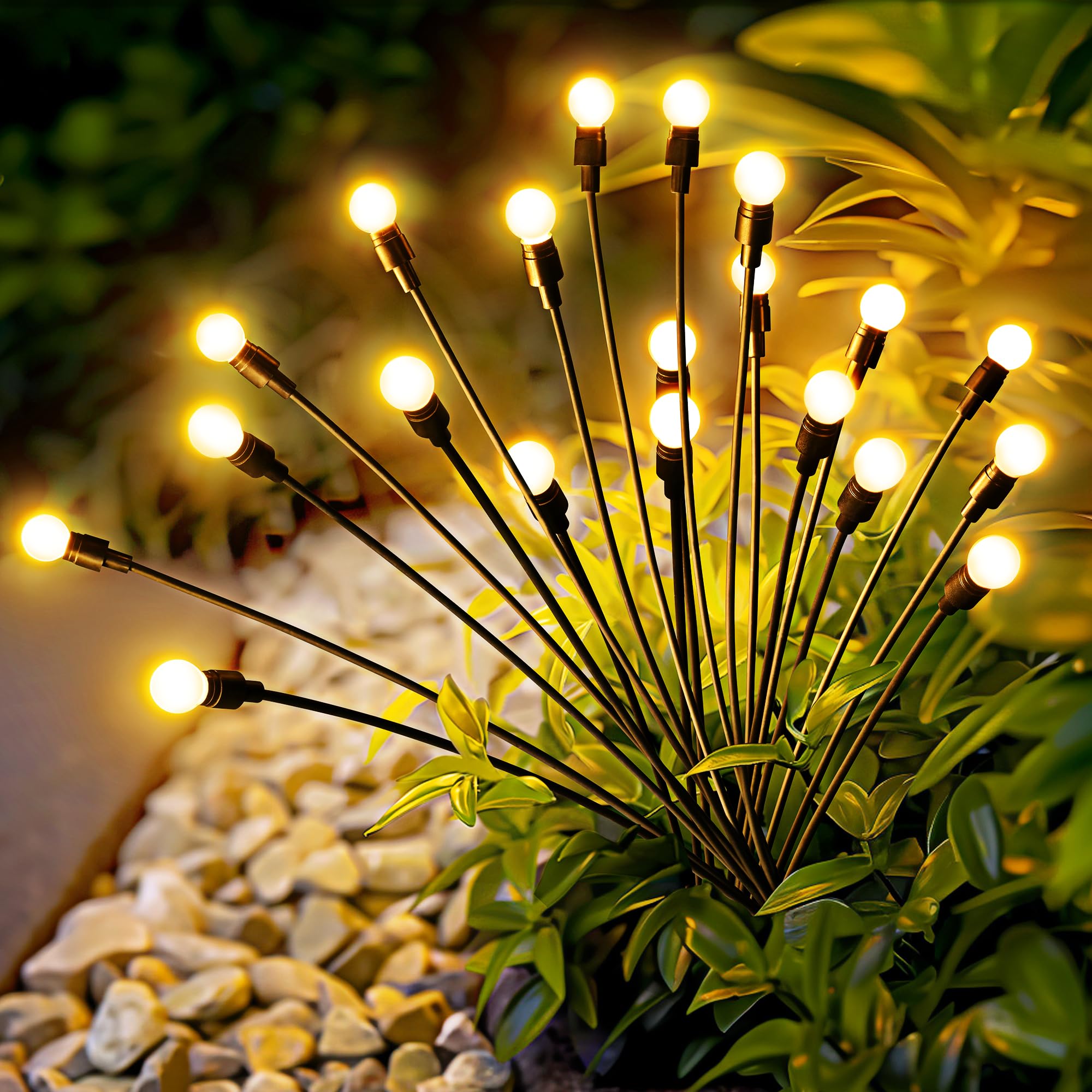 Solar Firefly Lights - 20 LED Outdoor Solar Garden Lights for Pathway, Patio & Yard Decoration
