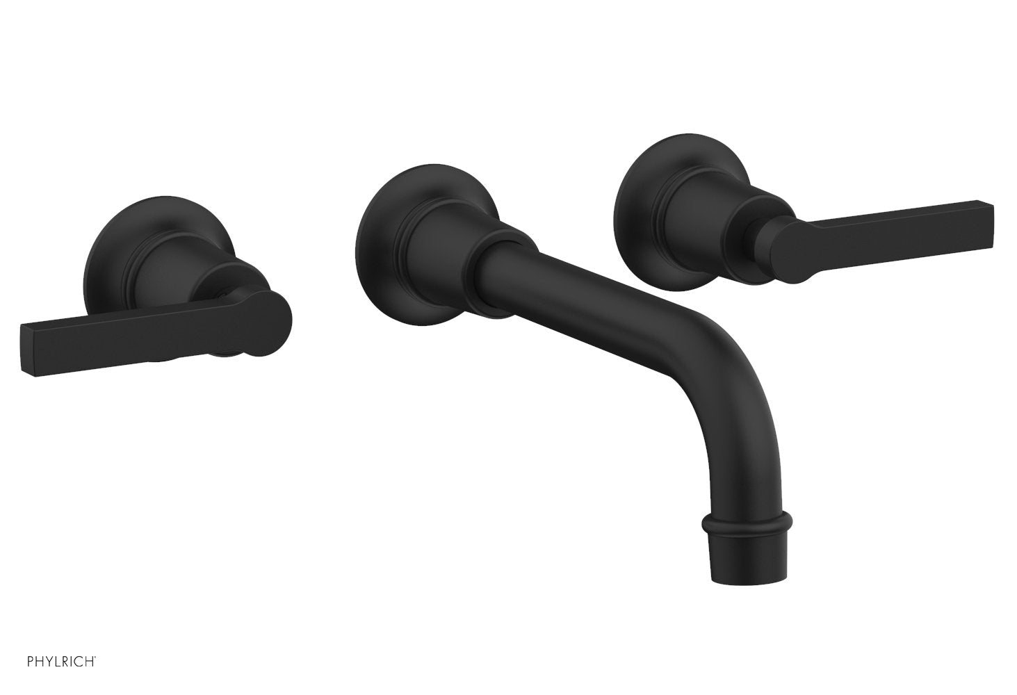 HEX MODERN Wall Mount Tub Faucet Set with Lever Handles - Model 501-59 - Perfect for Bathroom Renovation and Modern Home Decor