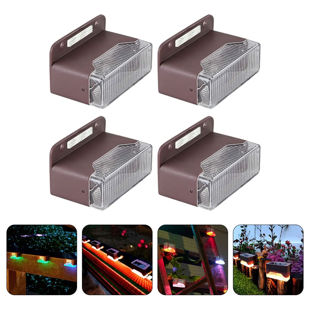 UPKOCH 4 Pack Solar Lights Outdoor Waterproof - Wireless LED Step Lights for Fence, Deck, Walkway, Patio, Stairs, Garden & Backyard - Solar Powered Landscape Lighting for Nighttime Safety & Ambiance