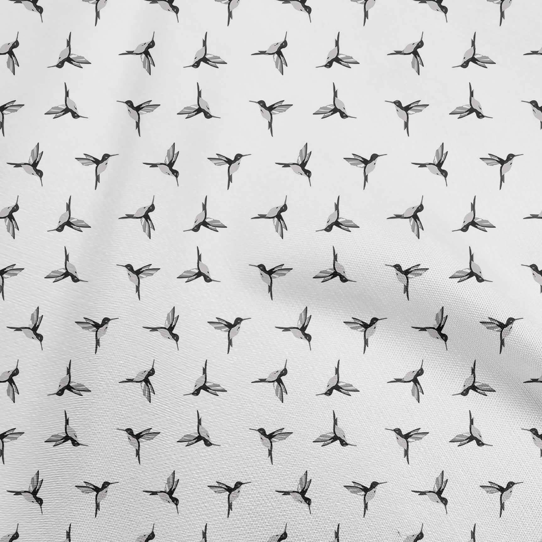 Premium Velvet Gray Woodpecker Print Fabric by The Yard - 58