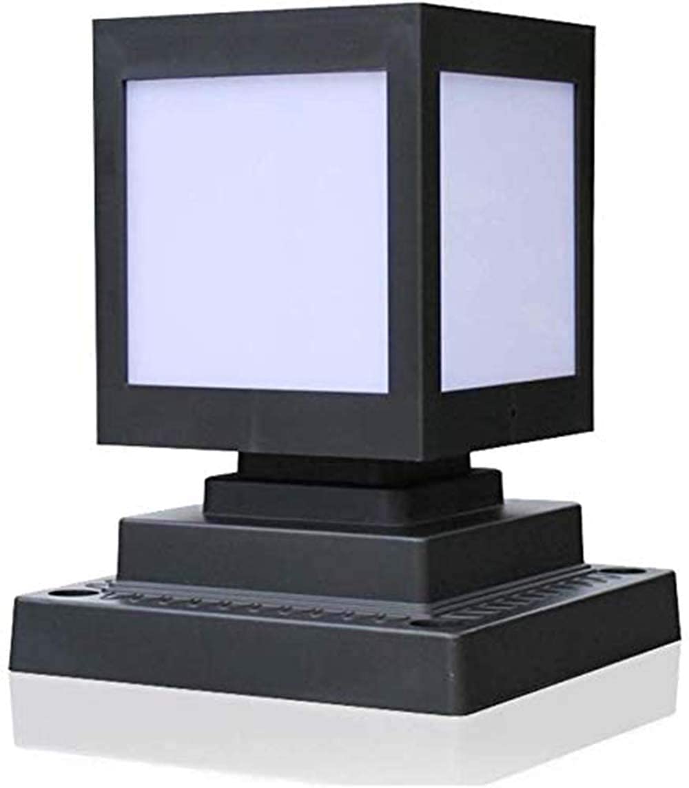 **Vintage Industrial Solar LED Outdoor Post Light Fixture - Waterproof Column Head Lamp for Landscape, Exterior Wall, Terrace & Street Lighting | Perfect for Patio, Garden, Driveway & Pathway Illumination**