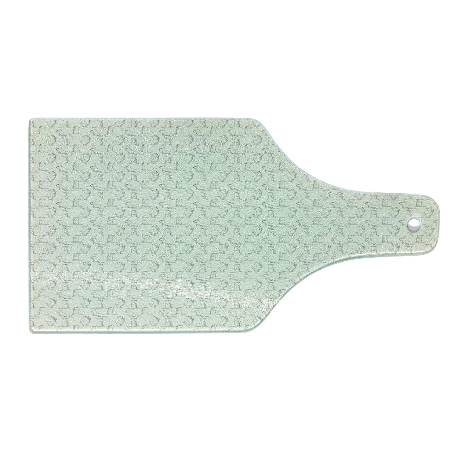Ambesonne Scottie Dog Tempered Glass Cutting Board - Hand-Drawn Playful Animal Design, Decorative Serving Board for Kitchen & Dining - Wine Bottle Shape in Off White & Dust (Perfect for Charcuterie, Cheese Serving & Party Entertaining)
