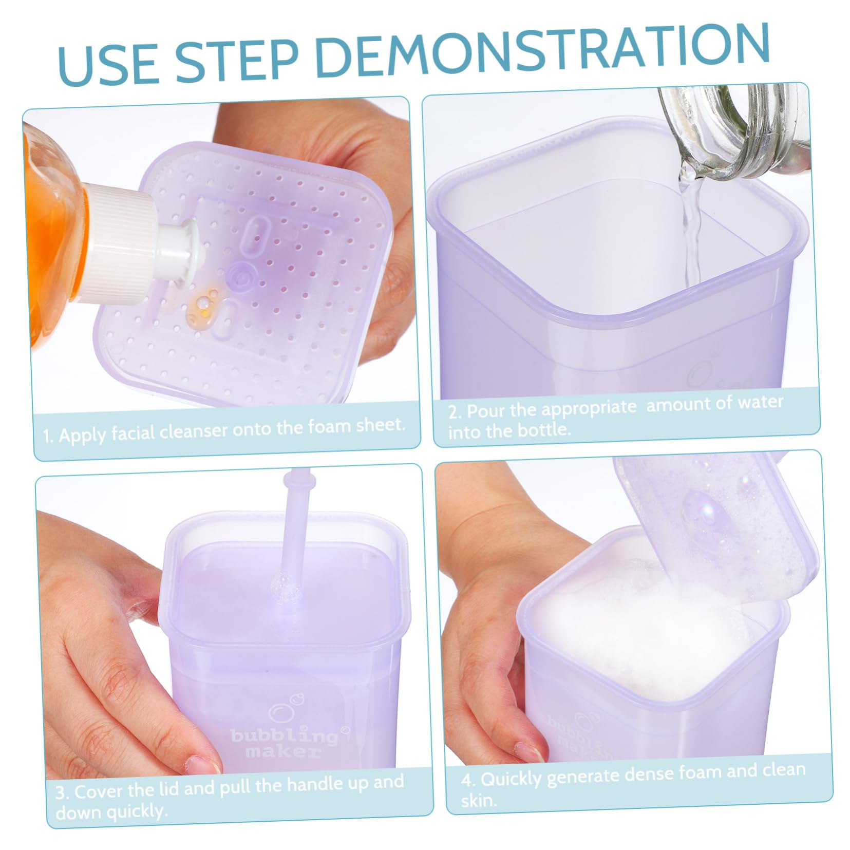 FOMIYES 2 Pack Foam Cup Dispenser Bottle - Foaming Pump for Shampoo, Face Wash & Skincare | Marshmallow Foam Maker for Bath, Shower & Hair Care Routine