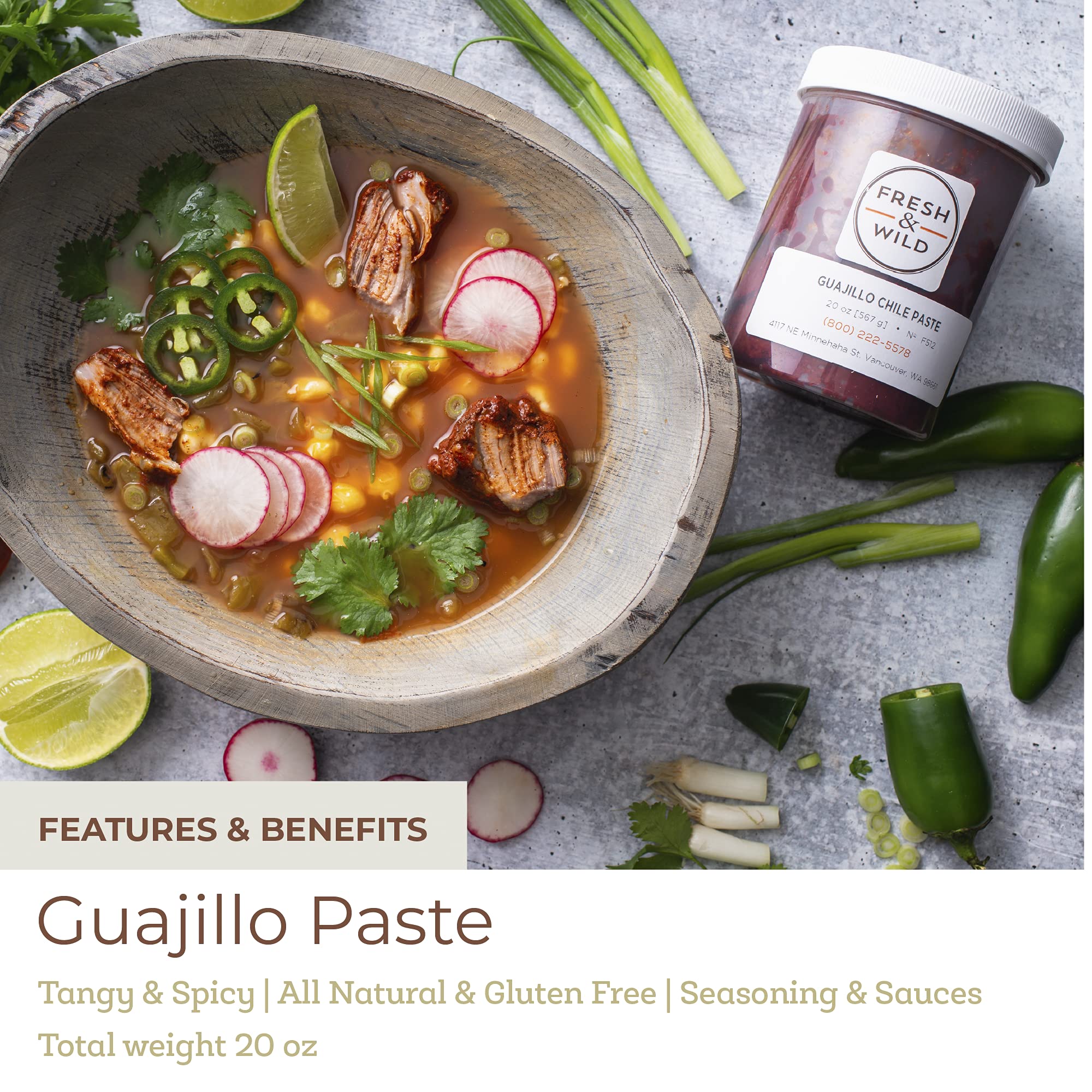 Premium Guajillo Chile Paste - Vegan, Gluten-Free Mexican Cooking Sauce for Stews, Chili & Authentic Dishes | 20oz Jar | Gourmet Chef-Inspired Ingredient for Home Cooks & Restaurants | Perfect for Tacos, Enchiladas & Mole Sauce Recipes