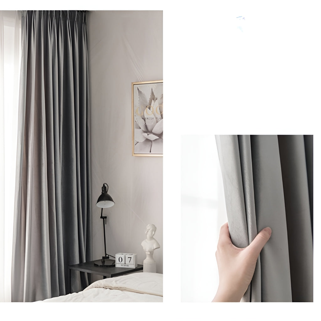 Blackout Curtains for Bedroom - Blakely Velvet Room Darkening Custom Drapes, Thermal Insulated & Noise Reducing Window Treatments for Home, Office, Nursery (100% Light Blocking) - Perfect for Shift Workers & Light Sleepers