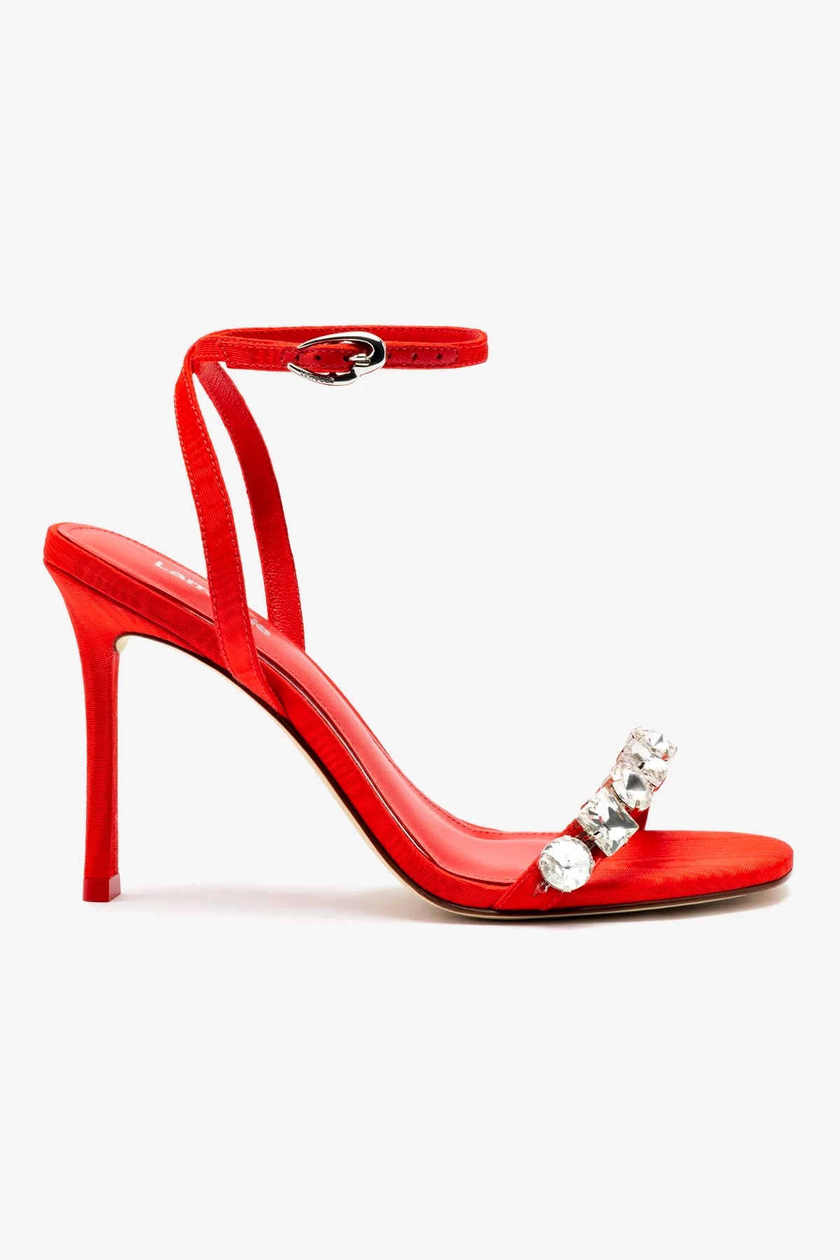 Calypso Sandal - Red Fabric with Crystal Embellishments | Comfortable Women's Summer Sandals for Beach, Vacation & Casual Wear