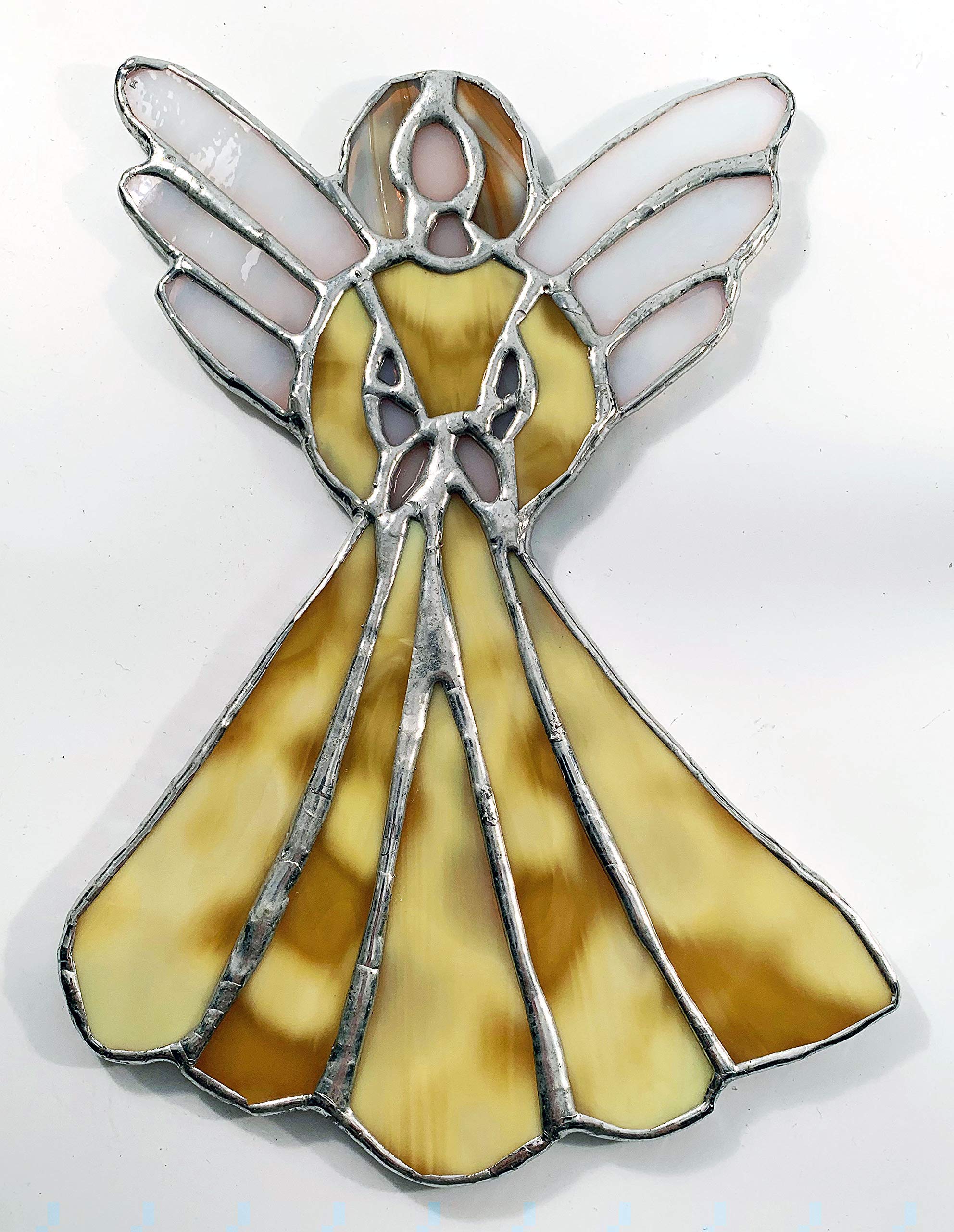 Handmade Stained Glass Angel Ornament - Beautiful Holiday Decor for Christmas Tree, Window, or Gift - Perfect for Home, Church, and Wedding Decorations