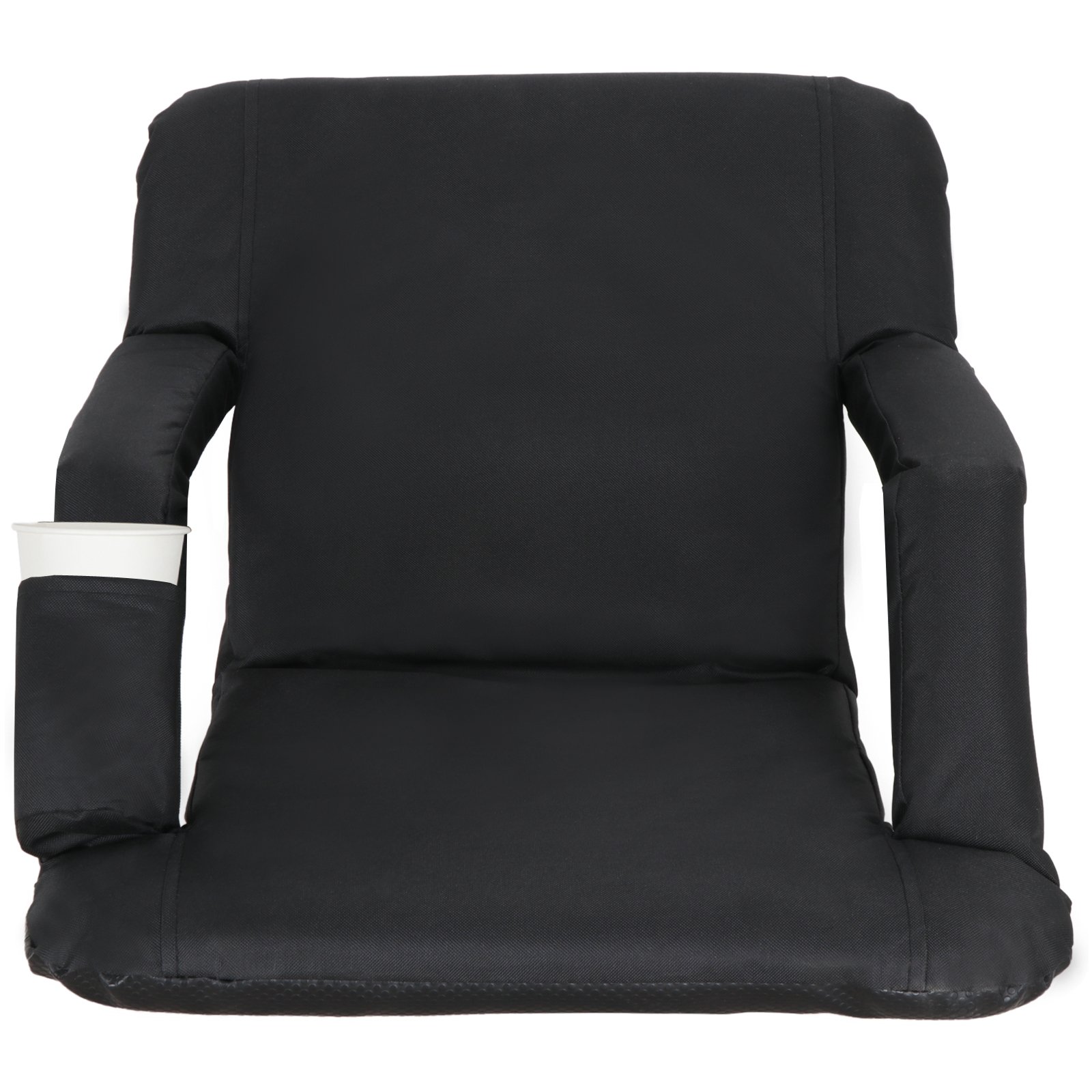 Smartxchoices 2 Pack Stadium Seat Chair - 5 Adjustable Reclining Positions, Padded Back Support & Armrests with Storage Pocket - Portable Folding Bleacher Seats with Shoulder Straps - Perfect for Sports Games, Concerts & Outdoor Events (PVC Material)