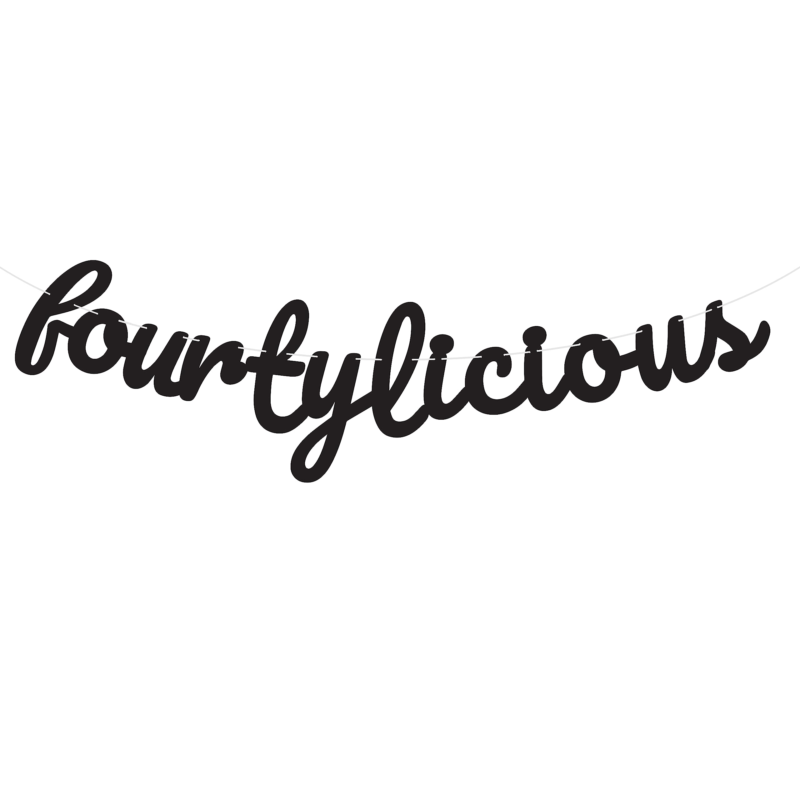 Pre-Strung 'Fourtylicious' 40th Birthday Banner - Ready to Hang Party Decorations for Women & Men - Perfect for Milestone Birthday Parties, Anniversaries & Celebrations