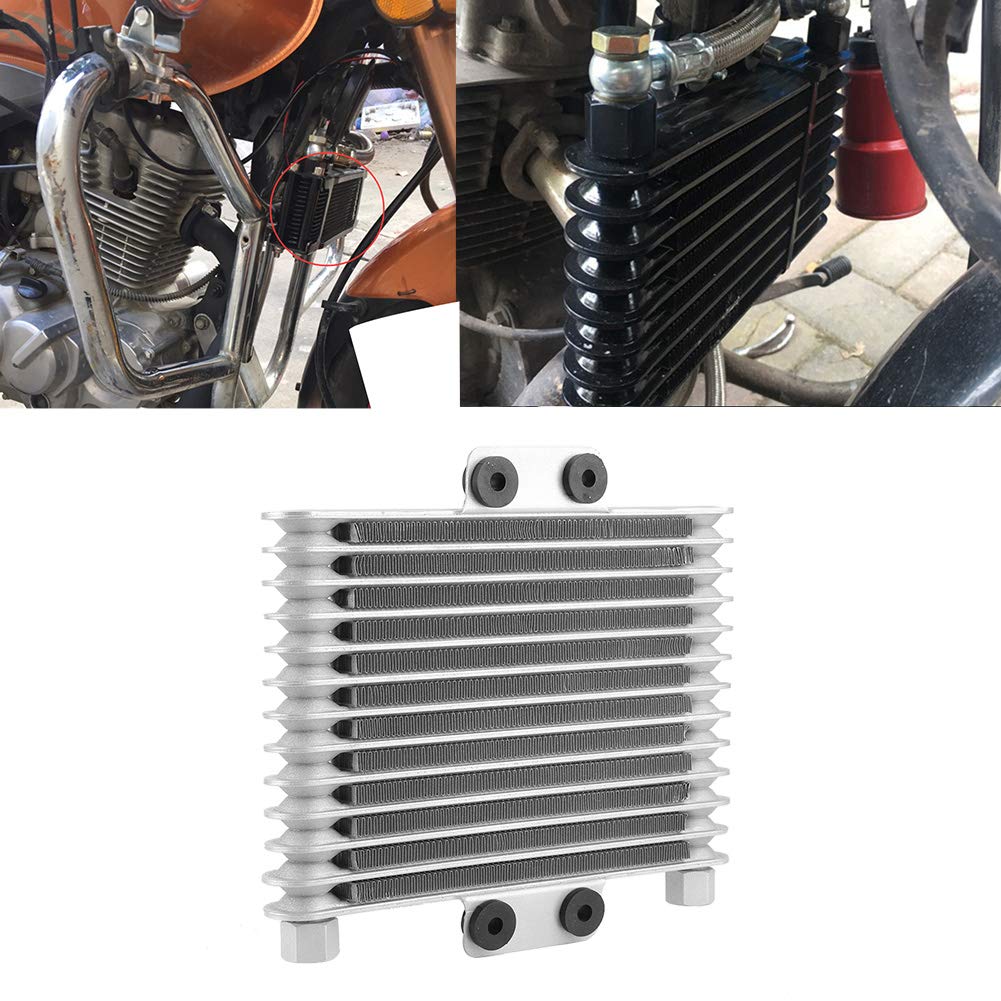 Aluminum Alloy 13-Row Motorcycle Oil Cooler Radiator - Universal Fit for Dirt Bikes, Pit Bikes, ATVs & Quads - High-Performance Engine Cooling for Off-Road Riding & Adventure Tours