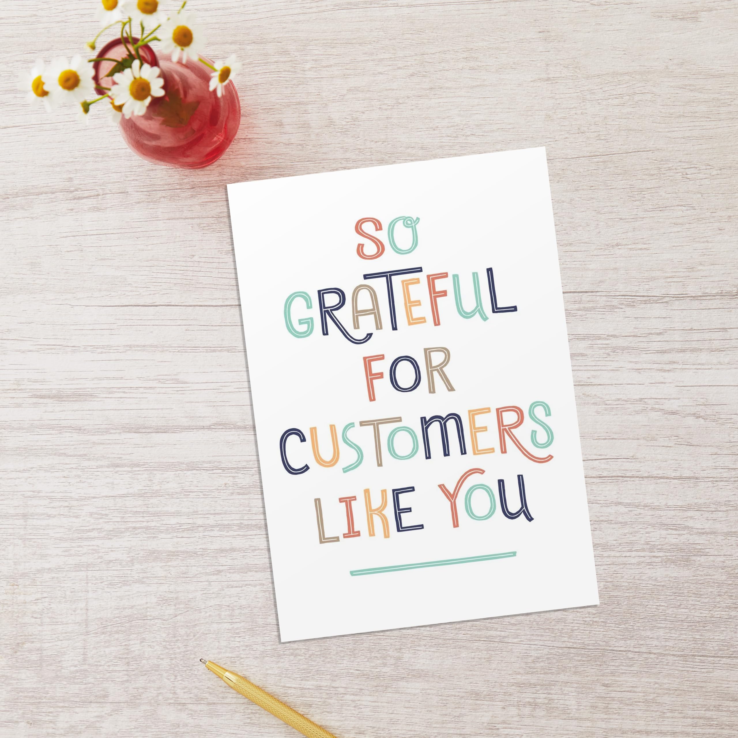 Hallmark Business Bulk 100 Pack Thank You Cards for Customers (Grateful for You) - 5 x 7 Inch Blank Inside Greeting Cards with Envelopes - Perfect for Client Appreciation, Employee Recognition & Business Thank You Notes