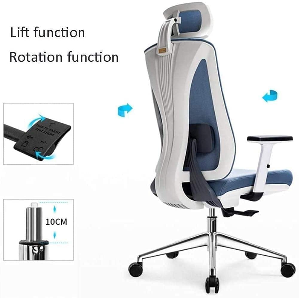 Ergonomic Home Office Chair - High Back Mesh Computer Desk Chair with Adjustable Height, Lumbar Support & Thick Seat Cushion - Executive Swivel Task Chair for Conference Room, Gaming, and Long Work Sessions