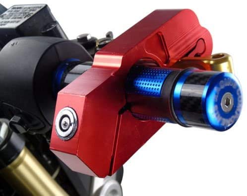 Universal Anti-Theft Motorcycle Grip Lock - Red Throttle Handlebar Security Lock for Enhanced Motorcycle Protection in Parking & Storage