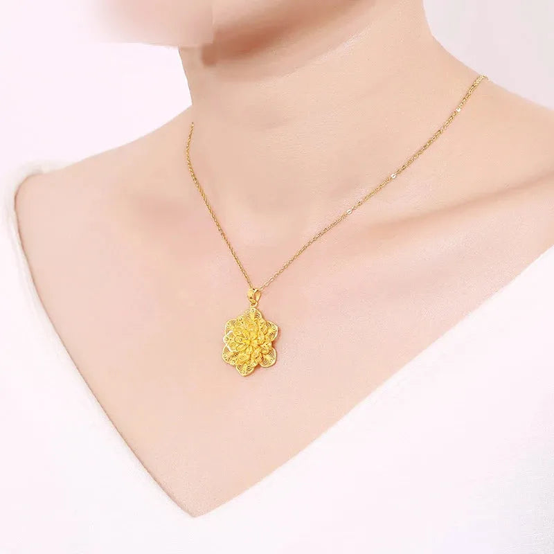 24K Pure Gold Pendant Necklace - 999 Solid Real Gold Charm for Women & Men | Elegant Classic Party Jewelry Gift | Perfect for Weddings, Anniversaries & Special Occasions | 2023 Trending Fashion Accessory