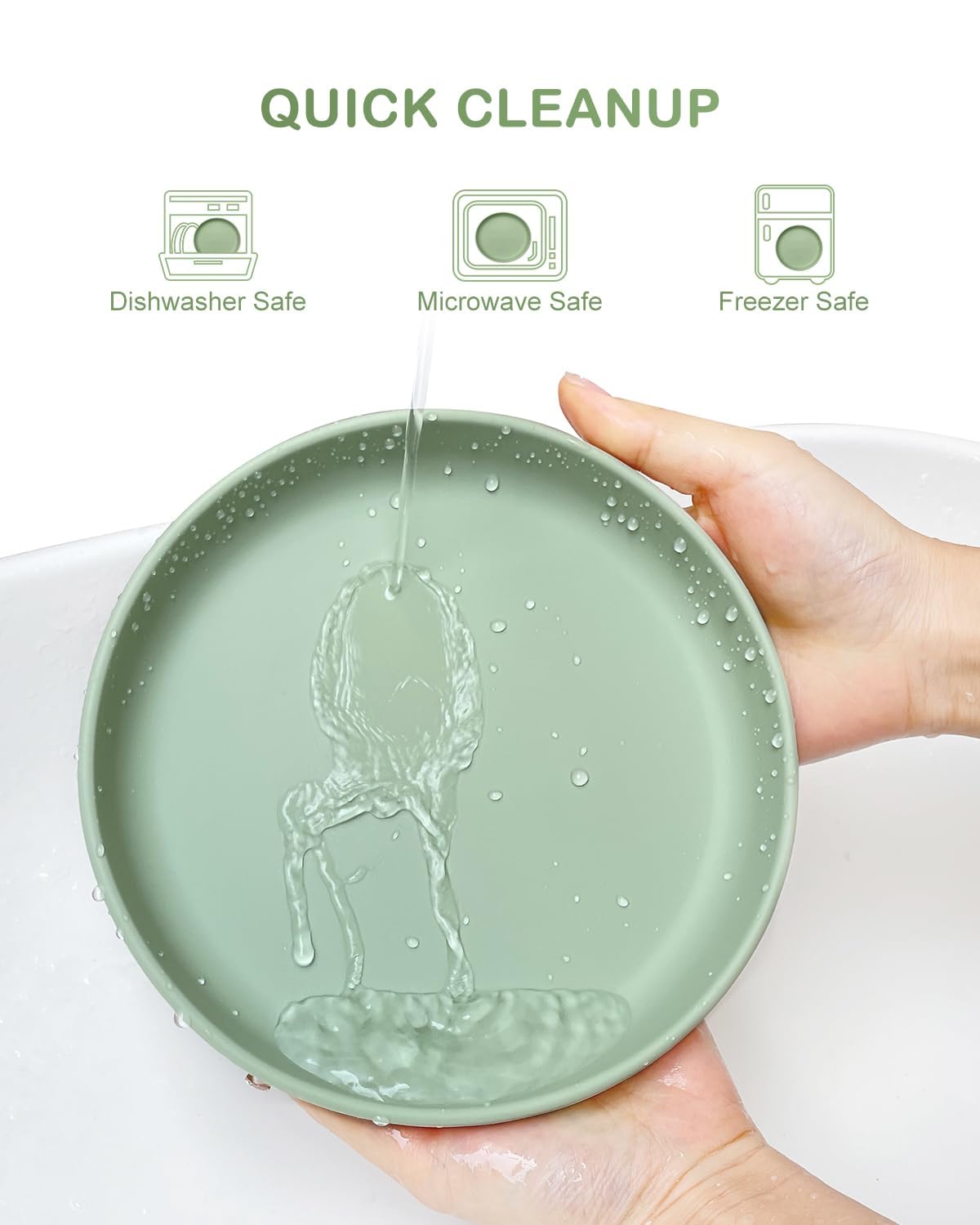 **Non-Toxic BPA-Free Silicone Toddler Plates with Suction (3-Pack) – Non-Slip Baby Dinner Dishes, Microwave & Dishwasher Safe – Perfect for Mealtime, Travel & Daycare**